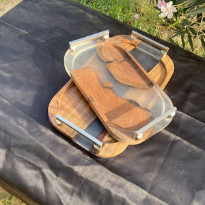 ถาดงานฝีมือเรซิ่นและไม้ตกแต่งบ้าน ของขวัญขึ้นบ้านใหม่ ธีมชายหาดทะเล ถาดเสิร์ฟทำมือพร้อมอีพ็อกซี่และไม้ตกแต่งส่วนตัว - Product Image 1