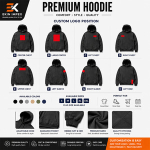 เสื้อฮู้ดดี้แบบมีฮู้ดคู่ สไตล์นินจา สตรีทแวร์ น้ำหนัก 500 กรัม ผลิตตามสั่ง (OEM)  ขนาดใหญ่พิเศษ  แบบหนา  คล้ายเสื้อคลุมบาลาคลาวา - Product Image 5