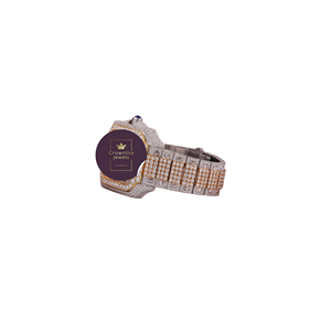 Reloj de Lujo Personalizado con Moissanita, Oro de Dos Tonos, Diamantes y Acero Inoxidable para Hombre, Movimiento de Cuarzo, Estilo para Bodas y Fiestas - Product Image 2