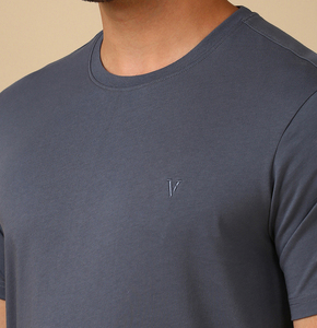 T-shirt en coton uni pour homme, coupe classique, respirant, col rond, doux, vêtement basique d'été, vente en gros OEM personnalisée - Product Image 4