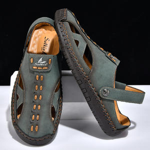 Men's <b>Closed</b> <b>Toe</b> Breathable Hollow <b>Sandals</b> Outdoor Casual Slippers Plus Size Beach Shoes - Product Image 2