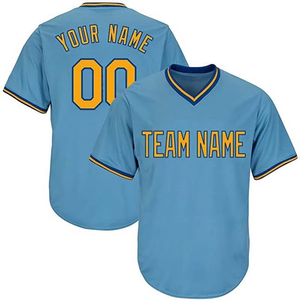 Baseball/Softball Jersey V Neck Short Sleeve 100%Polyester <b>Mesh</b> <b>Plus</b> <b>Size</b> Retro Teams Wear Custom Team Name Logo Pullover Jersey - Product Image 1