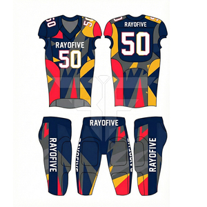 Meilleur prix, uniformes de football américain de haute qualité, ensembles courts, logo personnalisé imprimé, taille plus, respirant, 100% polyester - Product Image 1