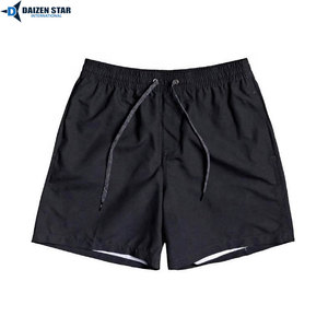 Men's <b>Black</b> Quick Dry Board Shorts Elastic Waist Drawstring Casual Swim <b>Trunks</b> Solid Color Woven Polyester Fabric - Product Image 6