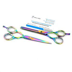 Tijeras de adelgazamiento de peluquería de pelo recto de salón de color arcoíris profesional y juego de tijeras de corte para la belleza del cabello en el salón - Product Image 6