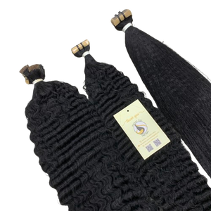 Extensiones de cabello humano vietnamita natural 100% al por mayor cinta rizada recta en cabello crudo 100% cinta de rizos de ondas profundas en el cabello - Product Image 2