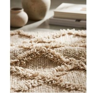 Handwoven Natural Jute Area Rug Diamond Textured Flat <b>Weave</b> Boho Farmhouse Living Room Bedroom Floor Carpet Decor OEM - Product Image 3