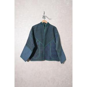 Veste Kantha vintage pour femmes, vêtement indien fait main en coton, manteau bohème, vêtement d'hiver, bleu indigo, patchwork, vêtement d'extérieur - Product Image 4