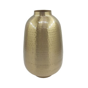 Vase à fleurs en fer pour table avec décalcomanie émaillée et finition dorée, accent décoratif pour la maison - Product Image 3