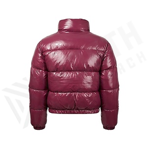 Hooded Quilted Waterproof <b>Bubble</b> Jacket Black Full Sleeve Winter Windproof Cotton Shell Knitted Fabric Polyester Filling Stand - Product Image 2