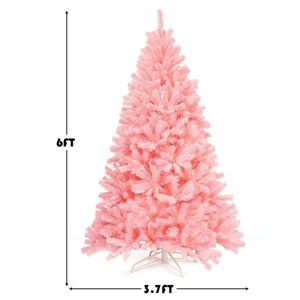 Albero di Natale Rosa 180 cm (6ft) con 1036 Rami Realistici, Albero in PVC per Esterni, Ideale per un'Atmosfera Festiva Personalizzata - Product Image 1