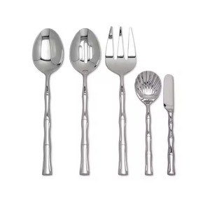 Table <b>Top</b> Decor Use Metal Flatware Set with Textured Handles High Mirror Polish Dishwasher Safe for Wedding Occasions - Product Image 1