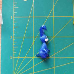 Blue Glass Bunny Figurine Minimalist Design Modern Desk Decor <b>Easter</b> <b>Ornament</b> Lightweight From Rajasthan - Product Image 3