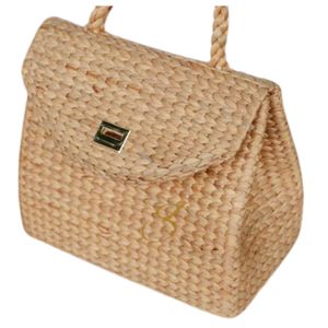 Bolso de playa de jacinto de agua tejido a mano: Bolso grande de paja - Product Image 2