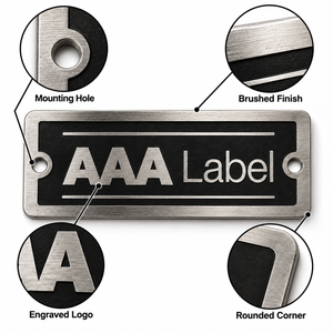 Plaque d'équipement avec logo personnalisé, plaque métallique gravée pour machines, marquage industriel, fournisseur OEM - Product Image 4
