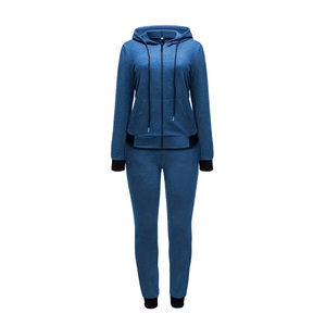 Best Quality Custom Logo Women Zipper Tracksuit Plain Jogging Sweat Suit 2 Piece Cotton Fleece Winter Casual Wear Cotton - Product Image 5