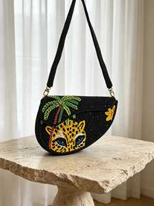 Artistic Multicolor Beaded Crossbody Purse Handmade Shoulder <b>Handbag</b> Decorative Design Fashion Party Wear - Product Image 2