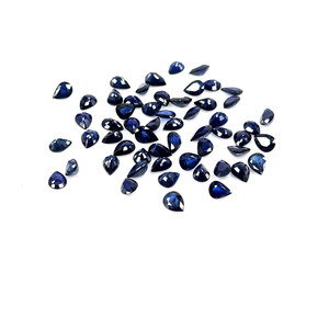 Saphirs bleus naturels non traités, taille poire calibrée 6x8mm, pierres précieuses de saphir bleu naturel facettées en vrac - Product Image 2