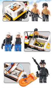 OXFORD TOWN HEROES WATER POLICE Garde-côtes Urbaine Blocs de Construction Bateau de <span class=keywords><strong>Patrouille</strong></span> Scène de Policier Jouet à Assembler pour Enfants Plastique ABS - Product Image 3