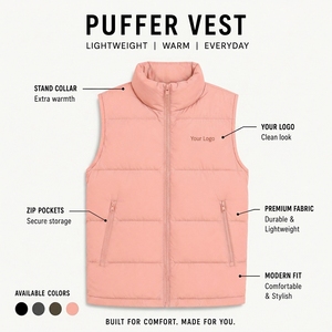 Veste matelassée sans manches respirante pour femme, fabrication OEM, marque privée, vêtements d'extérieur, rembourrage 100% polyester, décontractée - Product Image 6