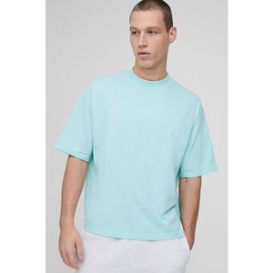 Camiseta oversize verde menta para hombre, corte holgado, manga corta, algodón transpirable, logotipo personalizado, ropa casual, suministro al por mayor, estilo veraniego - Product Image 1