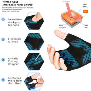 Guantes Deportivos Personalizados con Logotipo para Levantamiento de Pesas, Ciclismo y Deportes de Carrera, Medios Dedos, Antideslizantes - Product Image 4