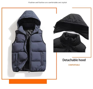 Veste sans manches matelassée légère et chaude sur mesure, taille standard, veste d'hiver sans manches en duvet pour homme - Product Image 6
