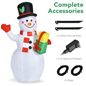 5 Foot Tall Snowman Inflatable Christmas Decoration with Colorful LED Lights Outdoor Holiday Yard Decorations - Product Image 4