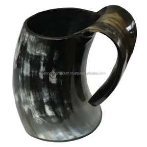แก้วทรงแตรทำด้วยมือจากธรรมชาติที่มีพื้นผิวขัดเงาเรียบและที่จับสบายแก้วดื่มน้ำที่สมบูรณ์แบบจากอินเดีย - Product Image 3
