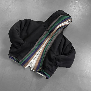 Sudadera con capucha y cremallera completa, de corte holgado, estilo streetwear, 100% algodón, 400 g/m², con logotipo personalizado, para marcas de ropa. - Product Image 2