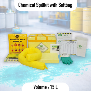 Kit de Derrames Químicos de 15L, Bolsa Blanda Portátil, Kit de Respuesta a Derrames Químicos, Absorbente de Ácidos Químicos para Limpieza de Emergencia en Laboratorios - Product Image 2