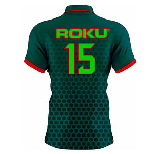 Vente en gros de tissu de maillot de sport à motif solide imprimé par sublimation personnalisé pour hommes et femmes OEM/ODM pour polos - Product Image 4