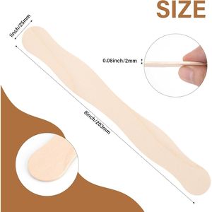 60 bastoncini di legno giganti da 20 cm per ghiaccioli, con manici ondulati, ideali per nomi in classe, ventagli per matrimoni, arti e mestieri, realizzati in legno di bambù - Product Image 3
