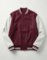 Veste universitaire personnalisée pour homme, marron et blanc, coupe classique, col rabattu, bouton unique, style preppy, pour l'automne