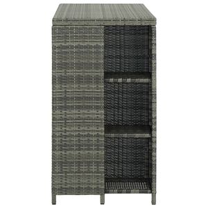 Gris Poli Rattan 47,2 "x 23,6" x 43,3 "Mesa de BAR con estante de almacenamiento 23,6 \" x23.6 \ "x43.3 \" Tamaño DE LA MESA - Product Image 3
