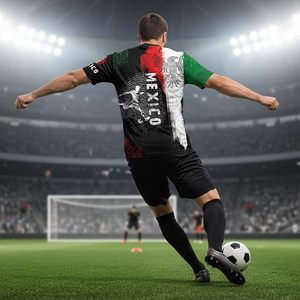Mexico Soccer Jersey Men Short Sleeve Sublimated Print Crew Neck Breathable Athletic Fit All Seasons Sport Apparel - Product Image 4