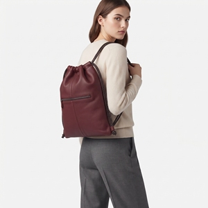 High Quality <b>Leather</b> Drawstring Storage Bags <b>Leather</b> Drawstring <b>Backpack</b> <b>Leather</b> Drawstring <b>Backpack</b> Soft Pebbled Bucket Bag <b>Men</b> - Product Image 3