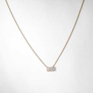 Collier minimaliste en or massif 10K, 14K, 18K pour femme, avec diamant de laboratoire taille ovale de 0,8 à 3,0 carats, couleur E, clarté VVS. - Product Image 2