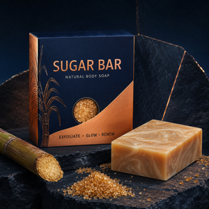 Savon en barre à l'extrait de sucre, soin naturel de la peau, barre de bain, nettoyage doux, mousse riche, texture douce, sensation agréable sur la peau, savon personnalisé - Product Image 1