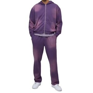 Custom Design Windproof Plus Size Solid Acid Washed Breathable Winter <b>Tracksuits</b> Private Label Outdoor Polyester/Cotton - Product Image 1