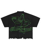 T-shirt homme sur mesure, coupe ample, imprimé DTF, coton, logo personnalisé, impression graphique, délavage acide et strass.