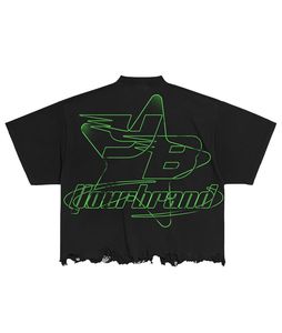 เสื้อยืดโอเวอร์ไซส์ทรงบ็อกซี่สั่งทำพิเศษ พิมพ์ลาย DTF ผ้าฝ้าย พิมพ์ลายกราฟิกโลโก้ตามสั่ง ซักย้อมสีแบบแอซิดวอช ประดับด้วยคริสตัล เสื้อยืดผู้ชาย - Product Image 2