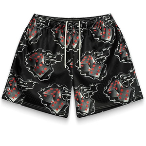 Maillot de basketball réversible en mesh sublimé personnalisé pour jeunes, short de basketball athlétique épais pour hommes 6XL, motif flamme, taille mi-haute - Product Image 1