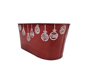 Red Oval Metal Beverage Tub Industrial Design Durable Oval <b>Bucket</b> for Organizing - Product Image 2