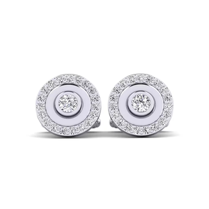 Boutons de manchette rectangulaires avec sertissage clos de diamants, bijoux formels pour hommes - Product Image 1