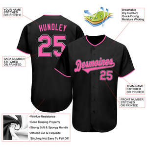 Camiseta de Béisbol Personalizada por Sublimación, OEM, 100% Poliéster, Informal, con Botones al Frente, Nombre del Equipo, Número, Ropa Deportiva - Product Image 4