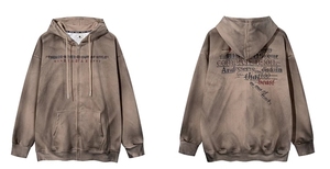 Sweat-shirt décontracté à capuche zippé pour homme avec imprimé lettres, poche avant et cordon de serrage - Product Image 4