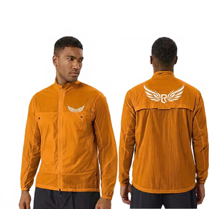 Men's Purple Windproof <b>Zip</b>-<b>Up</b> <b>Jacket</b> With Wing Logo Casual Stand Collar Long Sleeve Lightweight Polyester Shirt <b>Jacket</b> - Product Image 6