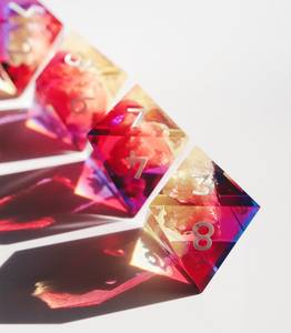 Sunrise Sonata gradient cloud <b>dice</b> handmade resin sharp edge dnd <b>dice</b> <b>set</b> for DnD D&D Dungeons and Dragons RPG <b>dice</b> - Product Image 2