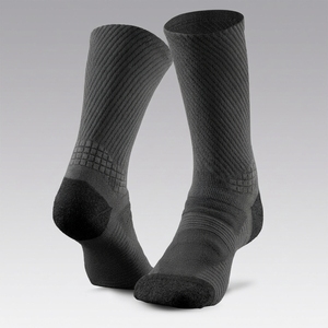 Men's Crew <b>Socks</b> Solid <b>Black</b> Knitted Breathable Cotton Spandex Autumn Daily Wear Regular Style - Product Image 2